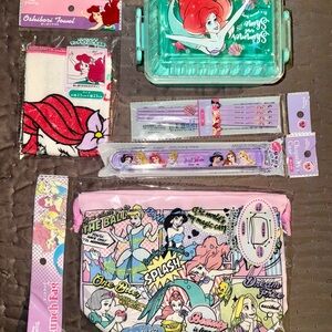 Disney Ariel Bento Lunch Set w/ Bag, Chopsticks & Towel – Japan Exclusive